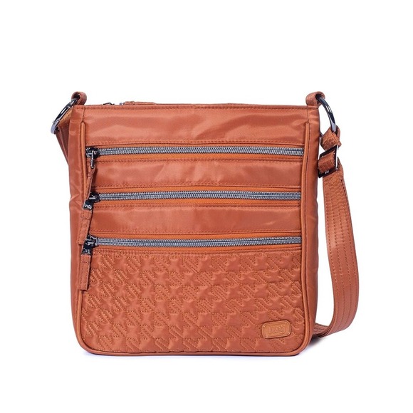 Lug Breezer Crossbody Bag Purse Quilted Bronze Copper Nylon Lightweight Travel - Picture 1 of 6
